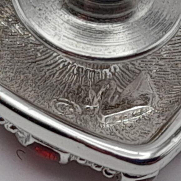 Signed Swan Swarovski Crystal American Flag Heart Patriotic USA July 4th - Picture 4 of 8